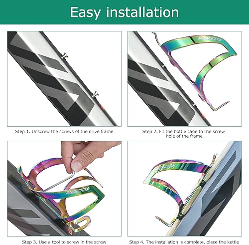 Miniatura 6 de SAVADECK Jaula ligera para botella de agua, soporte antioxidante con carga lateral para bicicletas de montañacarreterahíbridasplegables