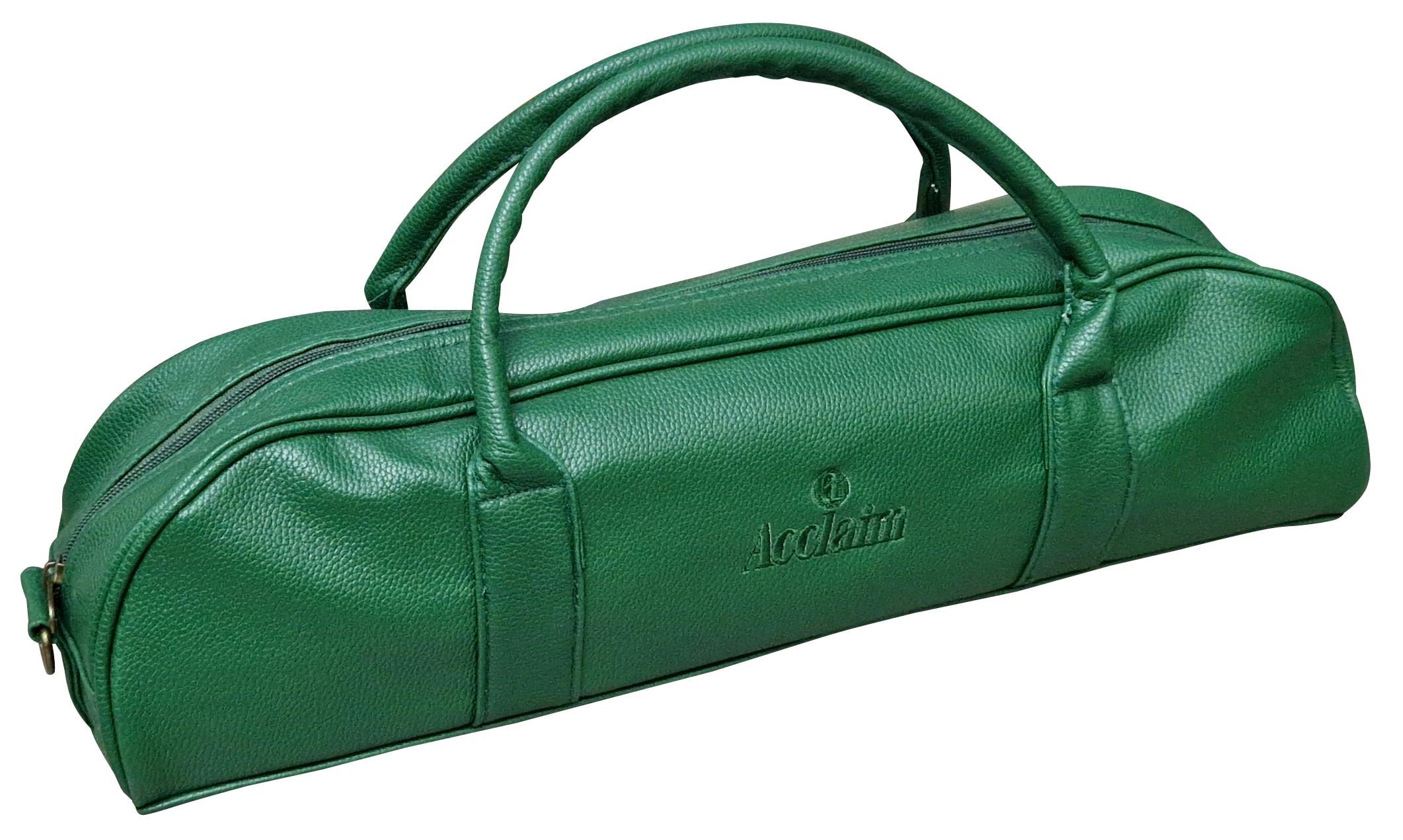 Acclaim Pontypool Rounded Style Mini Four Bowls Synthetic Grain Leather Look Lawn Green Bowling Bag with Dividers and Shoulder Strap (Green)