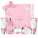 BODY & EARTH Spa Gift Set for Women - Luxurious 5 Pcs Bath and Body Gift Sets with Rose Scent, Spa Gift Box, Bath Set Includes Body Wash, Body Butter, Body Lotion and More, Birthday Gifts for Women