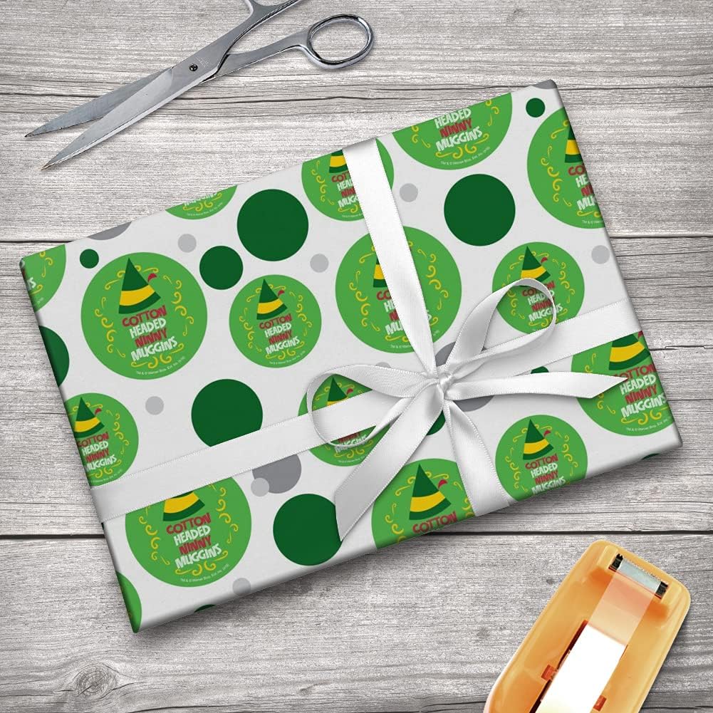 GRAPHICS & MORE Elf Cotton Headed Ninny Muggins Gift Wrap Wrapping Paper Roll
