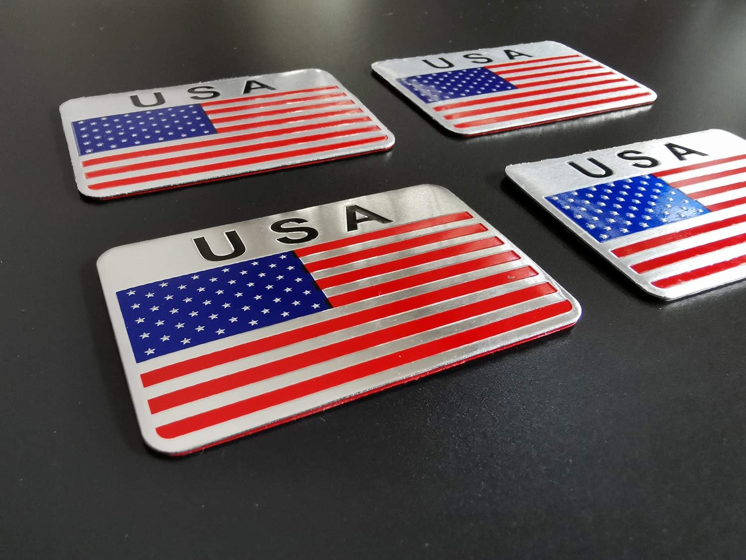 American Flag Series Metal Decals Set, 3D Auto Car Bumper Sticker Pack, Emblem, Badge, Exterior Accessories Decorative Logo, Lightweight Aluminum Alloy … (A)