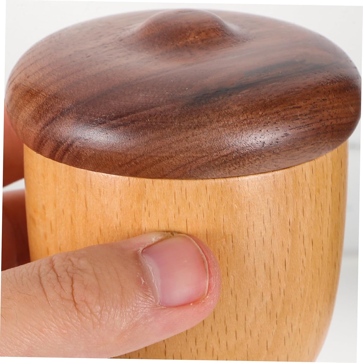 COLLBATH Walnut Wood Toothpick Dispenser Lid Sturdy Cotton Bud Holder for Desktop Household Use Elegant Pegwood Box for Organizing Toothpicks and Swabs