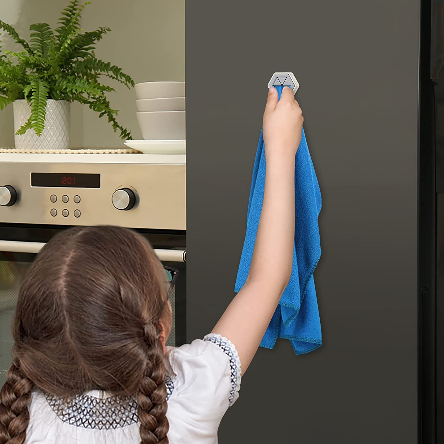 6 Pièces Attaches Torchon Adhésives,Ventouses Pour Cuisine Et