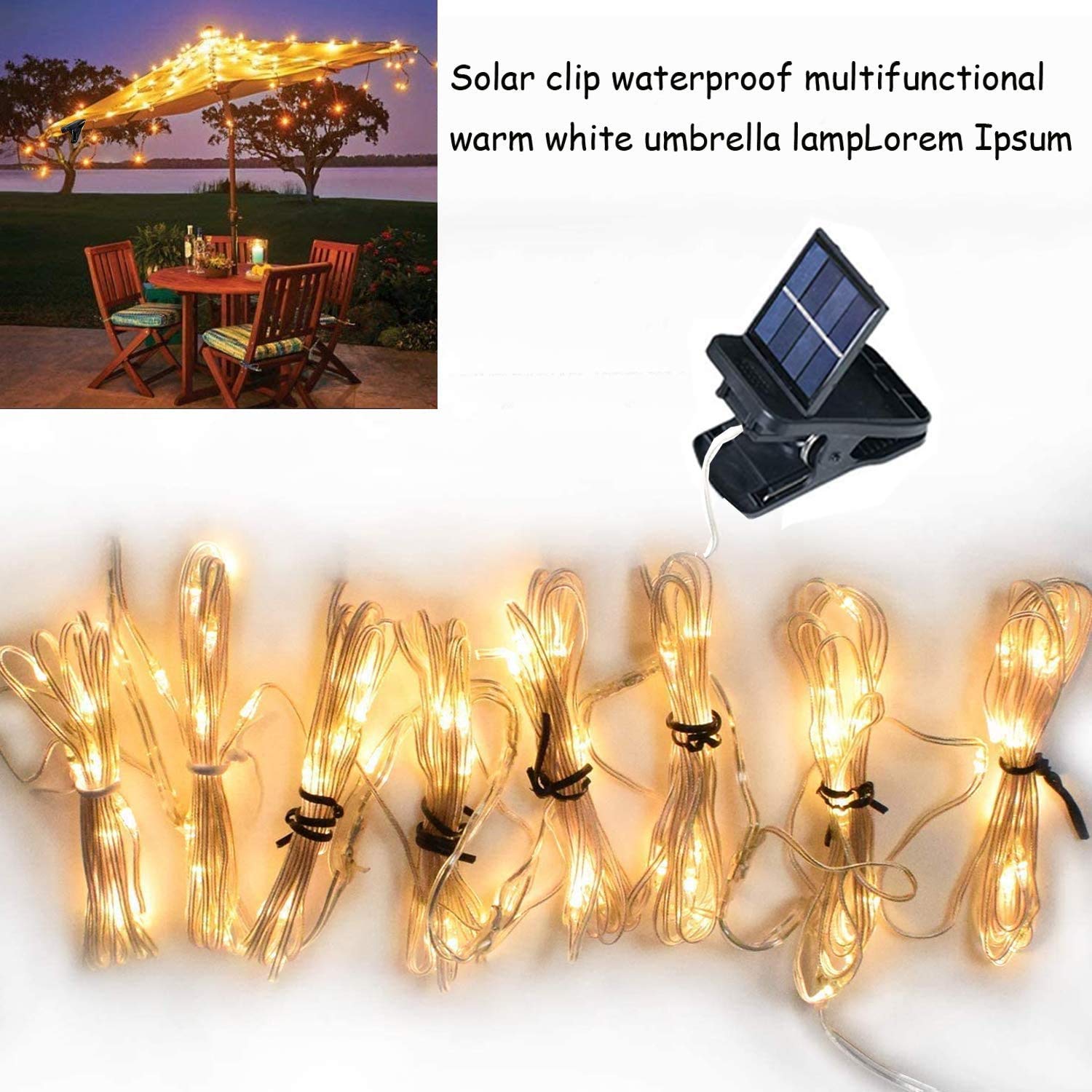 Umbrella Lights Lighting Angmln 1 Pack Patio Umbrella Lights Solar Powered Outdoor 8 Modes 112 Led Parasol String Light Waterproof Umbrella Pole Solar Lights For Patio Camping Tents