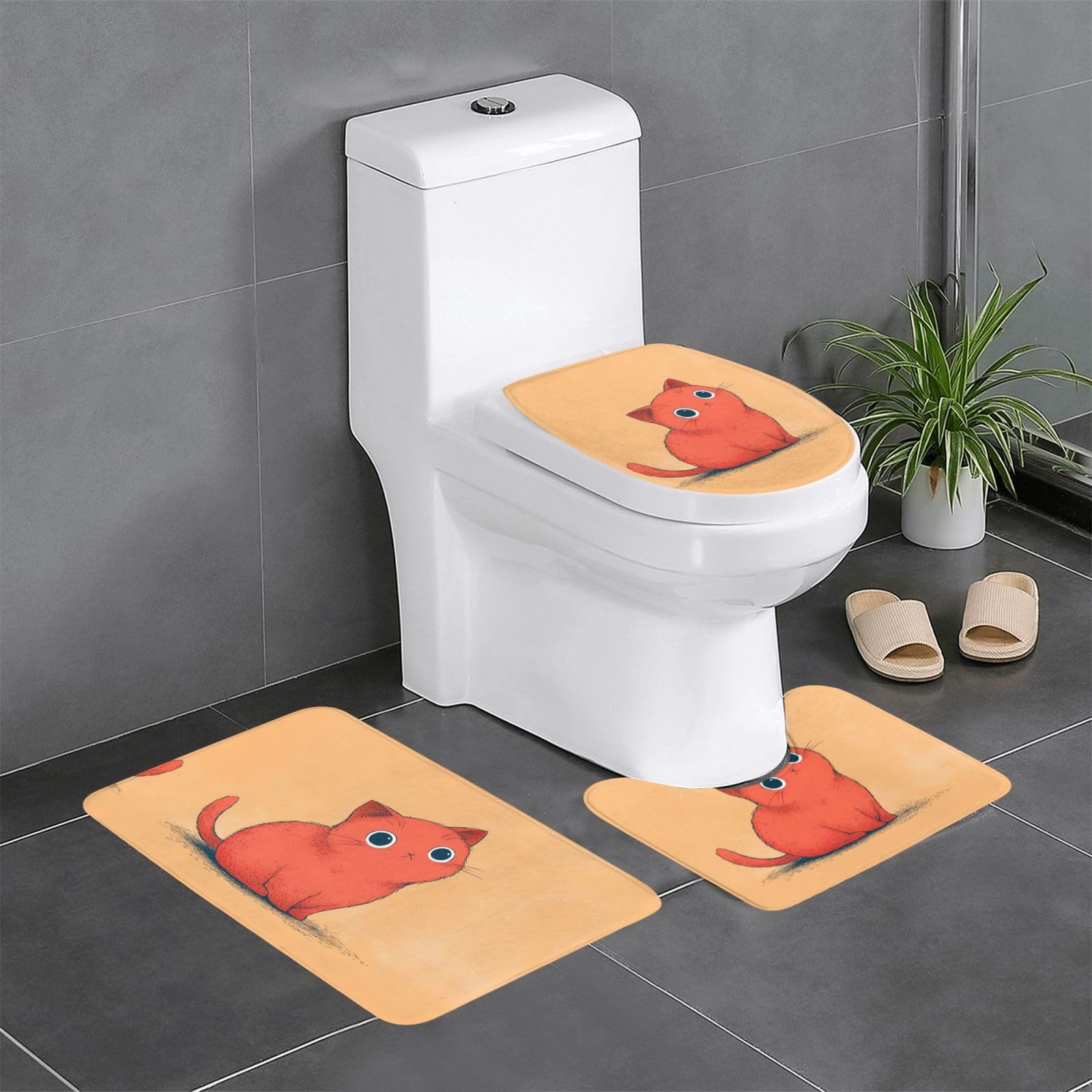 Tapis de salle de bain antidérapant WHJDPP sécurité 3 pièces