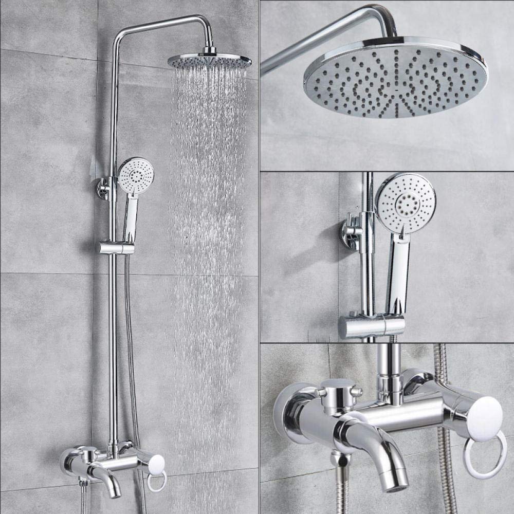 Mitigeur de bain-douche chrome haut de gamme avec ciel de pluie mural chic