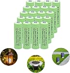 NiMH AA 600mAh 1.2V Rechargeable Batteries for Solar Lights, Garden Lights, Remotes, Mice(Pack of 20)