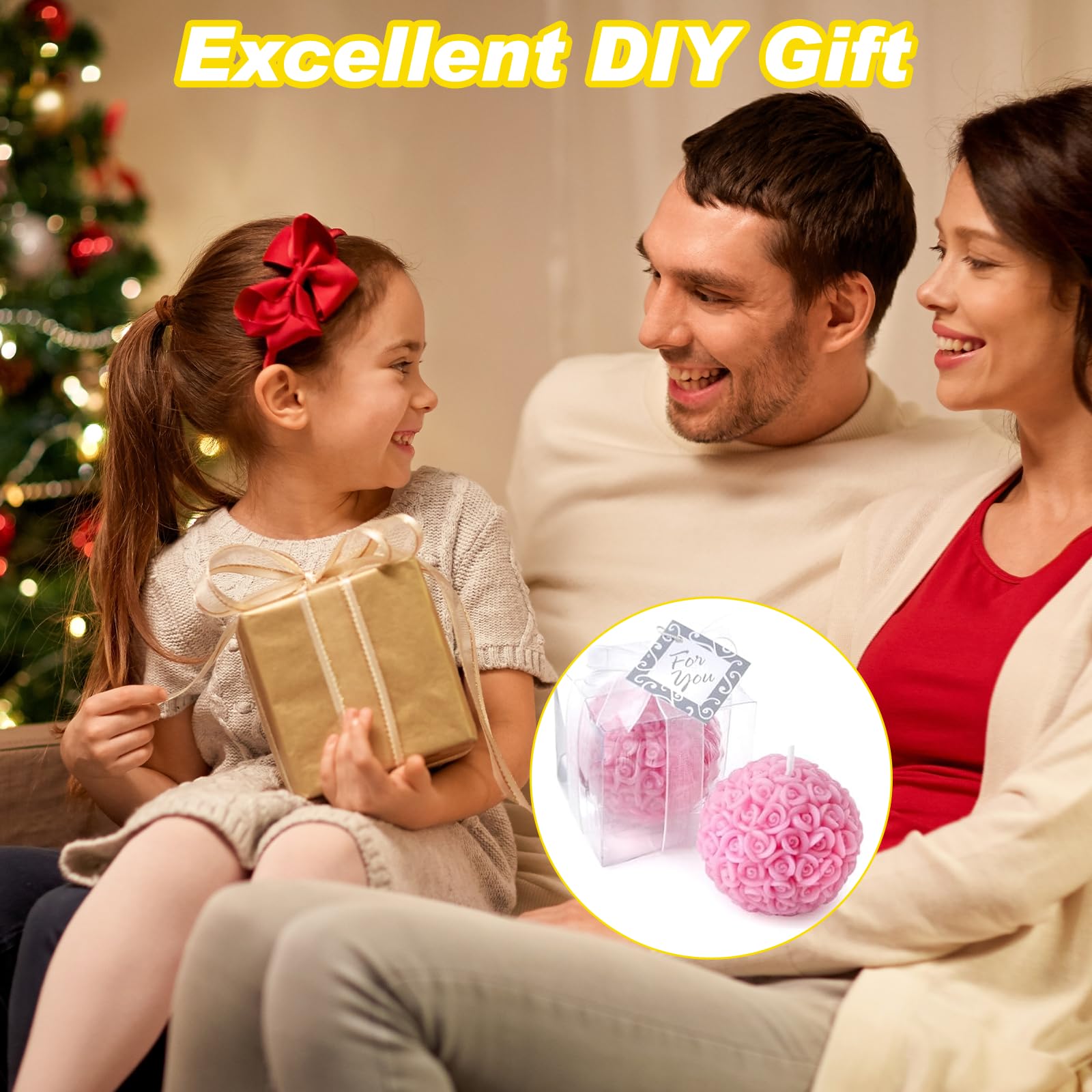 UCAMP Stampi Per Candele In Silicone,6 Pezzi Stampi Per Candele Fai Da Te,Stampo In Silicone A Forma Di Fiore,Stampo Per Candele Fai Da Te Per Artigianato,Candela Profumata,Sapone