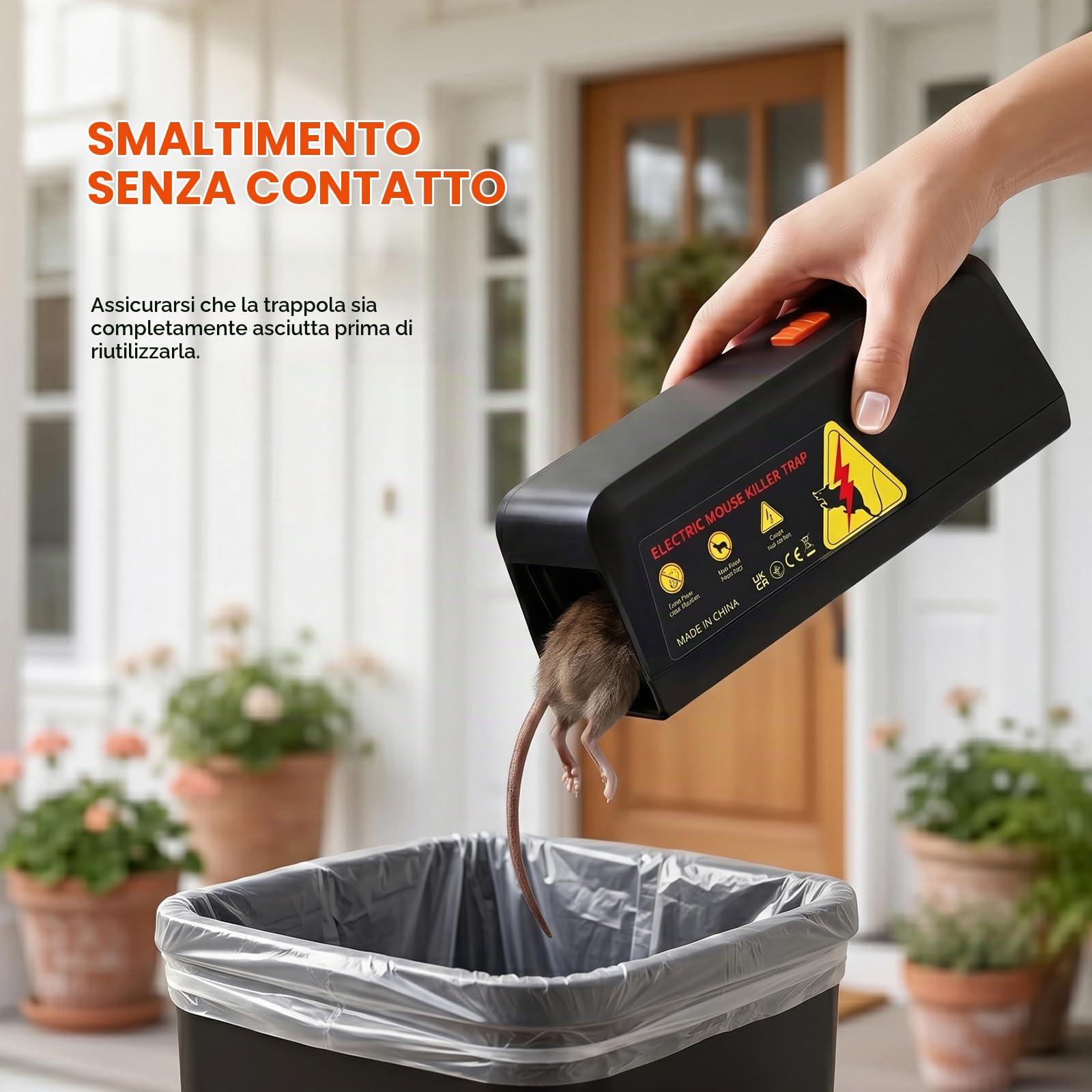 ilikable Trappola Elettrica per Topi 2800V Alta Tensione per Cucina Garage | Potente per Uccidere i Topi All'istante, Trappole Elettriche per Topi e Ratti Senza Toccare, Pile/USB per Cantina Magazzino