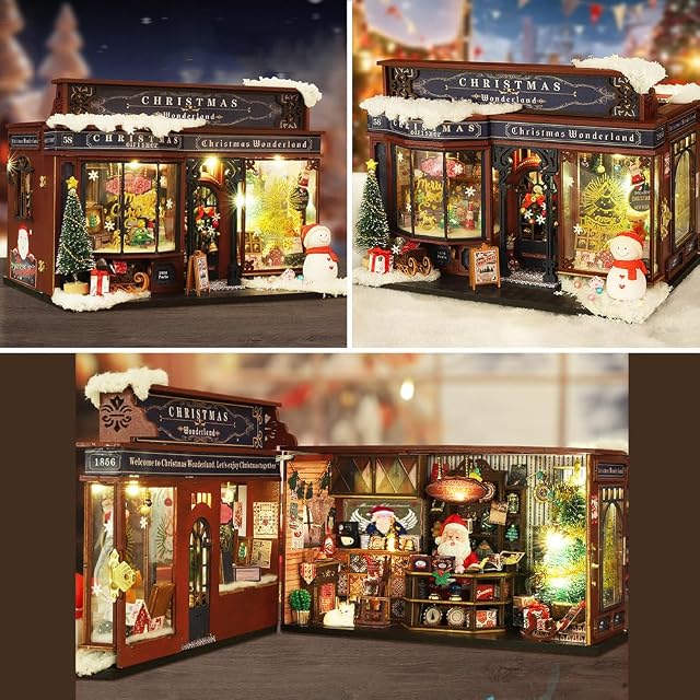 Foto 6 de 8 de TOPBSFARNY Kit de casa pequeña con movimiento musical 3D de madera en miniatura para adultos