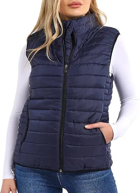 Gilet matelassé sans manches pour femmes grandes tailles - Veste doublée imperméable