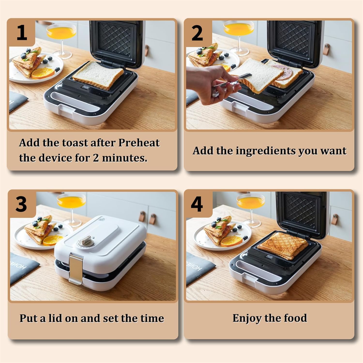 3 in 1 sandwich maker with timer egg bubble waffle iron maker Intelligent temperature control pancake maker with removable plates Indicator Lights panni press for Afternoon tea breakfast