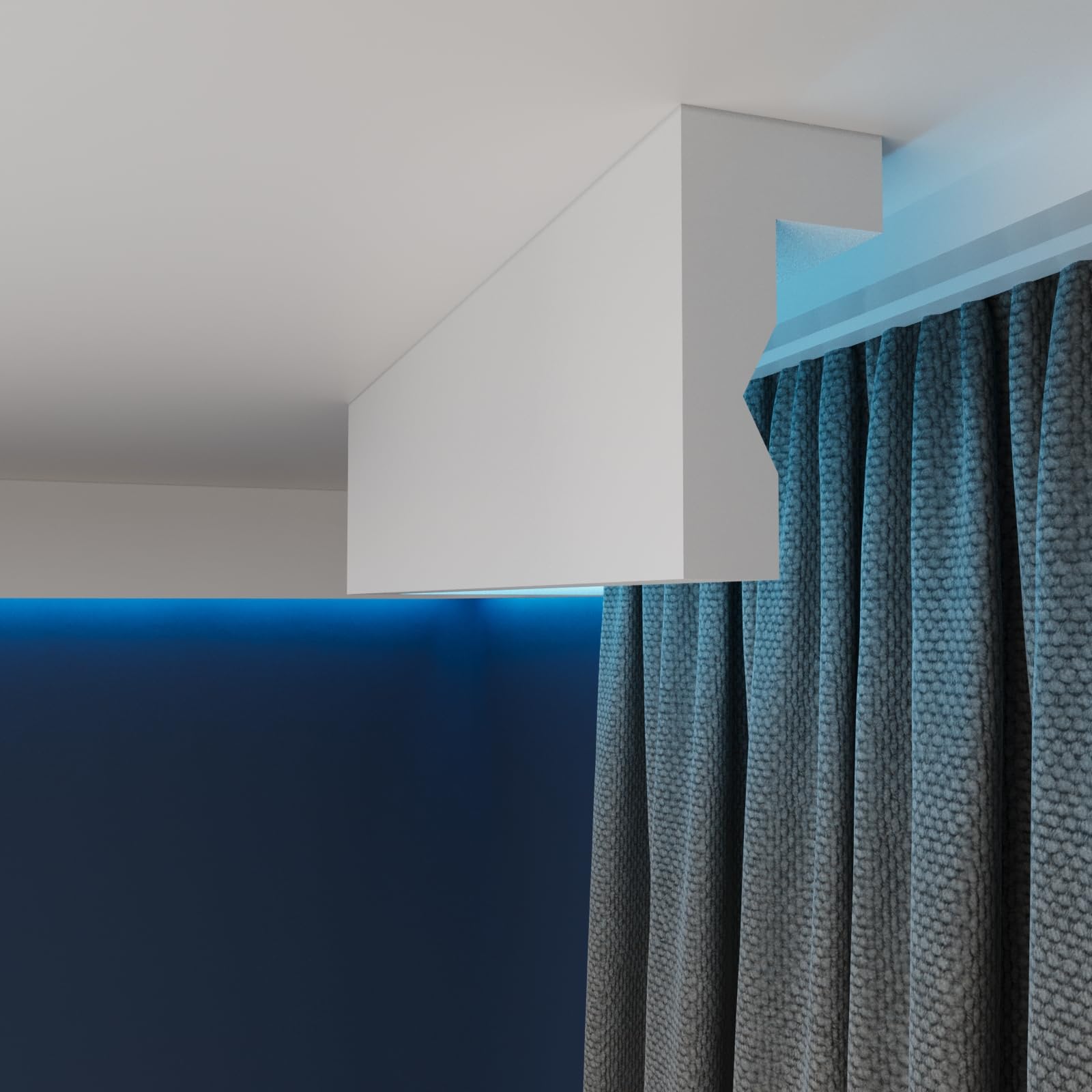 WOLDECOR LED Cornice Coving for Ceilings, Premium Extruded Polystyrene Ceiling Moulding Trim, Lightweight and Paintable Decorative Coving, Durable LED Lighting Coving (WLP01, 10 Meters)