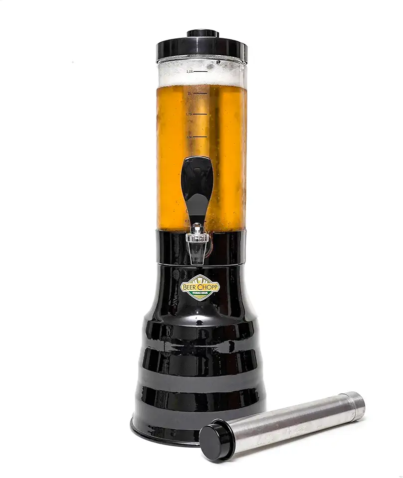 Torre Chopp 2 L Base Giratória Copo Removível 2 Refil Preto