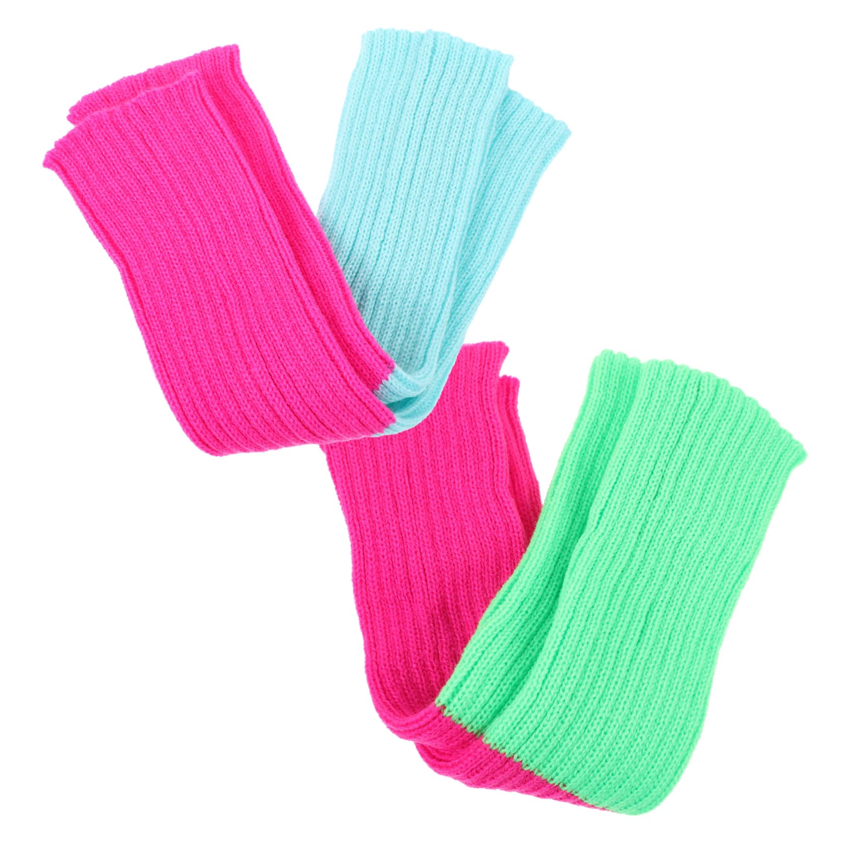 Healeved 10 Pares Calentadores de Piernas de Punto para Invierno Cálidos y Suaves Diseño Fluorescente para Mujer Accesorios Decorativos para Fiestas y Diario