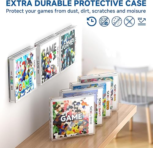 Miniatura 6 de Video Game Box Protector Case for 3DS Games, 3MM Clear Acrylic Display Case with Wall Mount Compatible with Nintendo 3DS Game Box (Pack of 1)
