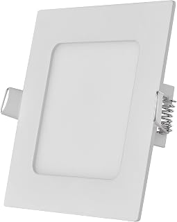 EMOS LED Panel 7 W, quadratische 480 lm Einbauleuchte, Deckenleuchte in Weiß mit Durchmesser 12 cm, extra flach, Einbautiefe 2,1 cm, Lichtfarbe neutralweiß 4000 K, inkl. LED-Treiber