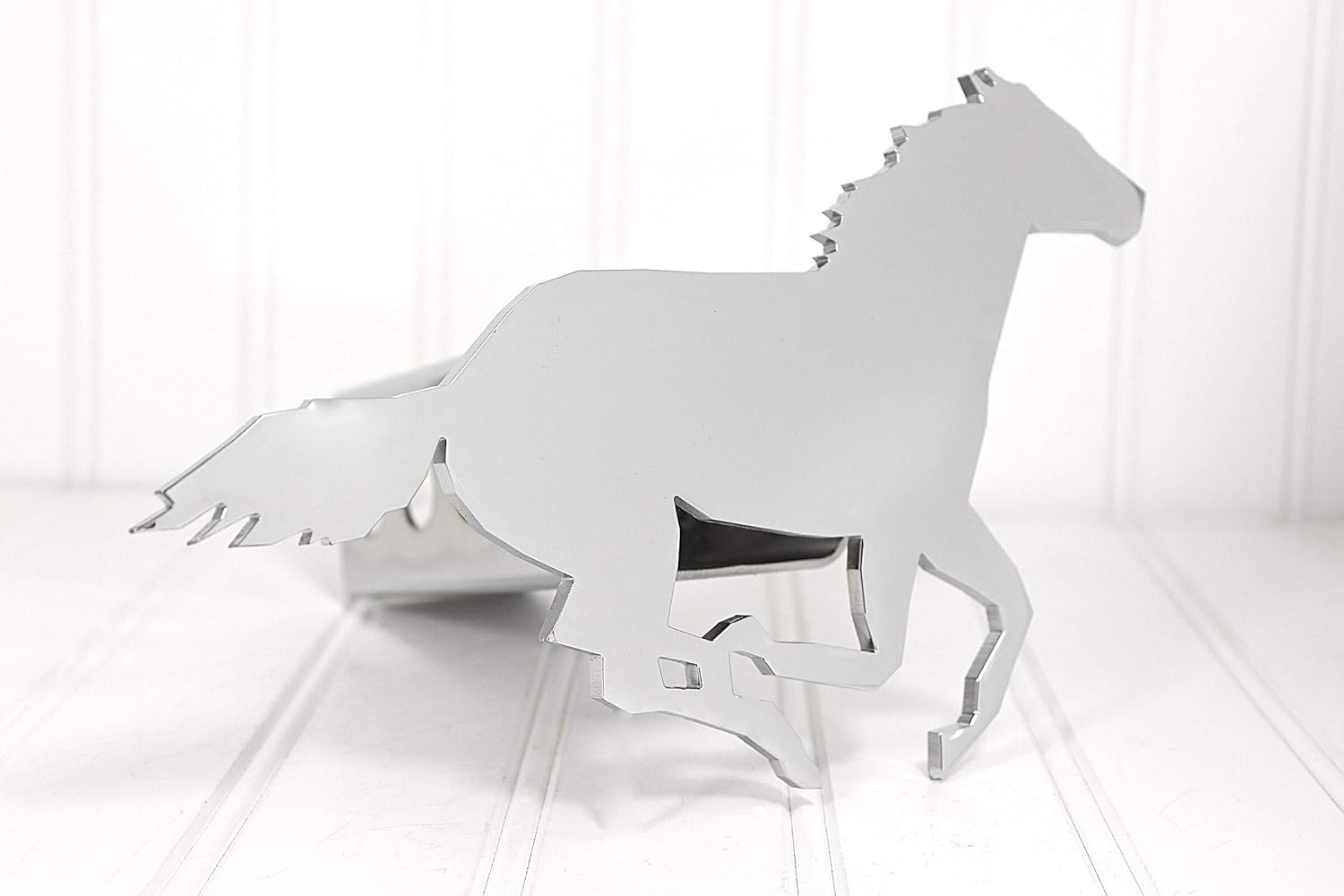 12513-Chrome Running Horse Hitch Cover, 2"