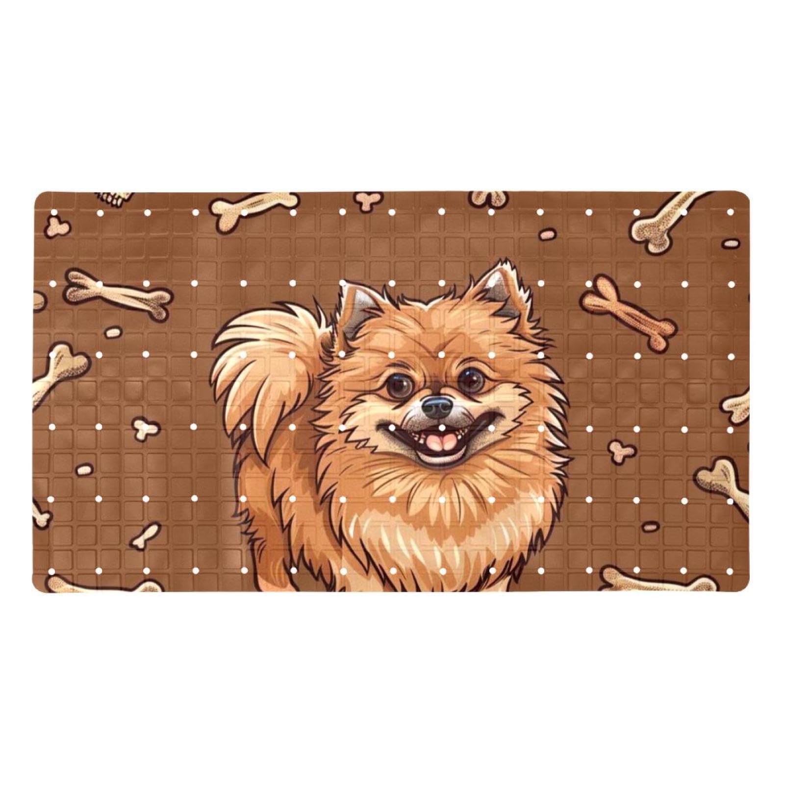 Tapis de bain extra long pour chien marron antidérapant séchage rapide pour toute la famille