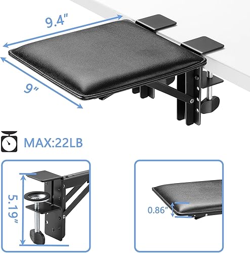 Miniatura 3 de ETHU Bandeja extensora ergonómica de escritorio, 25.5 x 11.4 pulgadas, bandeja plegable de gran tamaño para cajón para teclado, soporte para