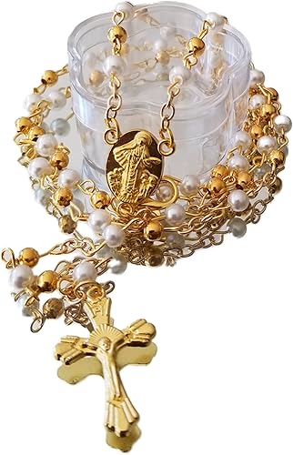 12 cuentas de perlas de Nuestra Señora de Medjugorje Rosario Católico Recuerdos de Bautizo para comunión, cumpleaños, boda, fiesta de bienvenida