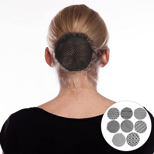 Miniatura 9 de LALAFINA 8 piezas de malla elástica para moño, cubierta de moño, malla elástica invisible, para ballet, baile, banco, empleado de nailon