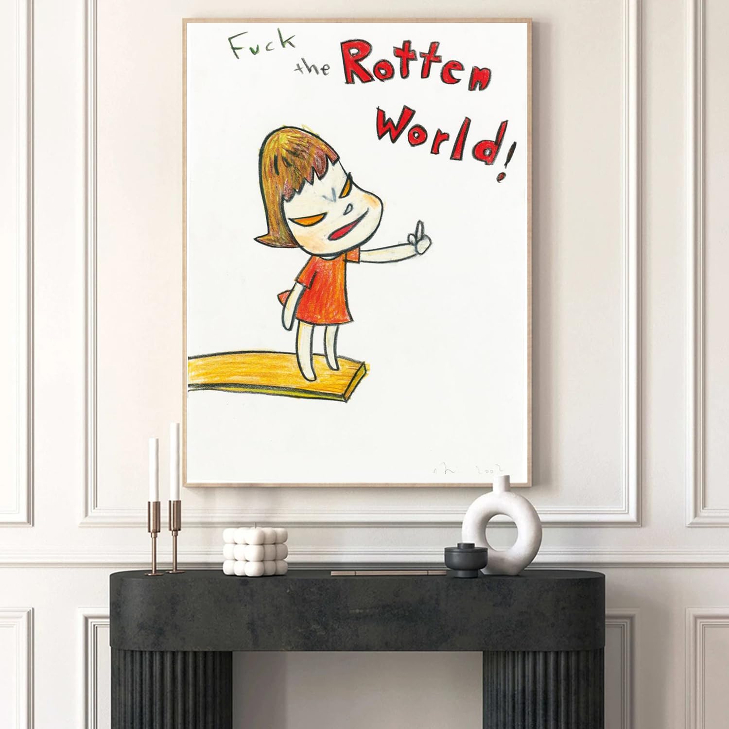 Amazon.co.jp: 奈良美智ポスター 《Fuck The Rotten World》ウォール