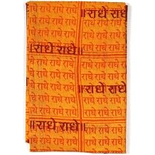 ASHIRWAD 100% Cotton Meditation Yoga Scarf Shawl Large Beach Wrap Hindu Prayer Stole OM Hare Krishna print | AE000191-00
