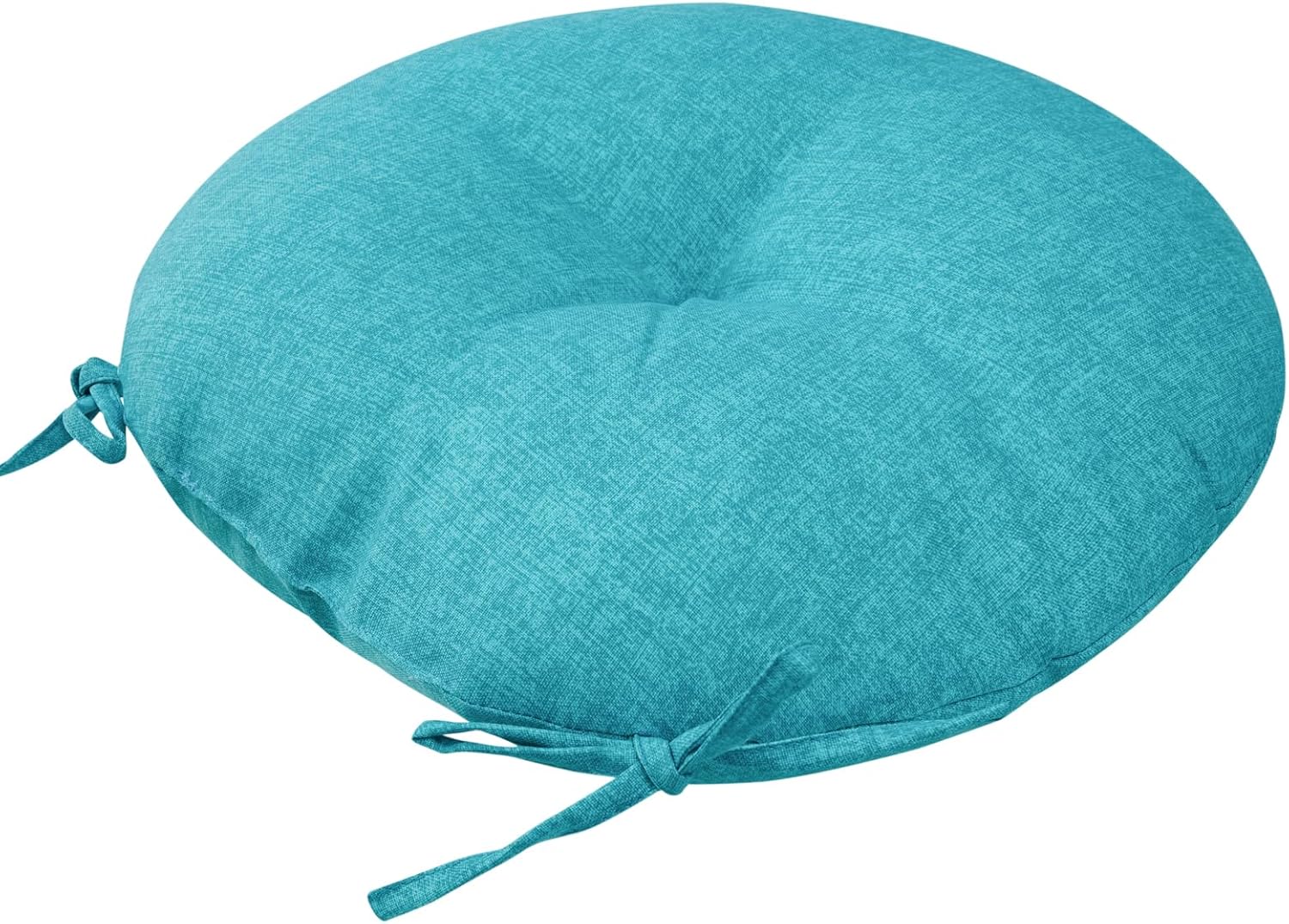 FUNHOME Outdoor Round Seat Cushions with Ties,Set of 2,Tufted Bistro Chair Cushions 15",Water Resistant Patio Seat Cushion 15 Inch for Barstool Garden Kitchen Furniture(Dots Blue)
