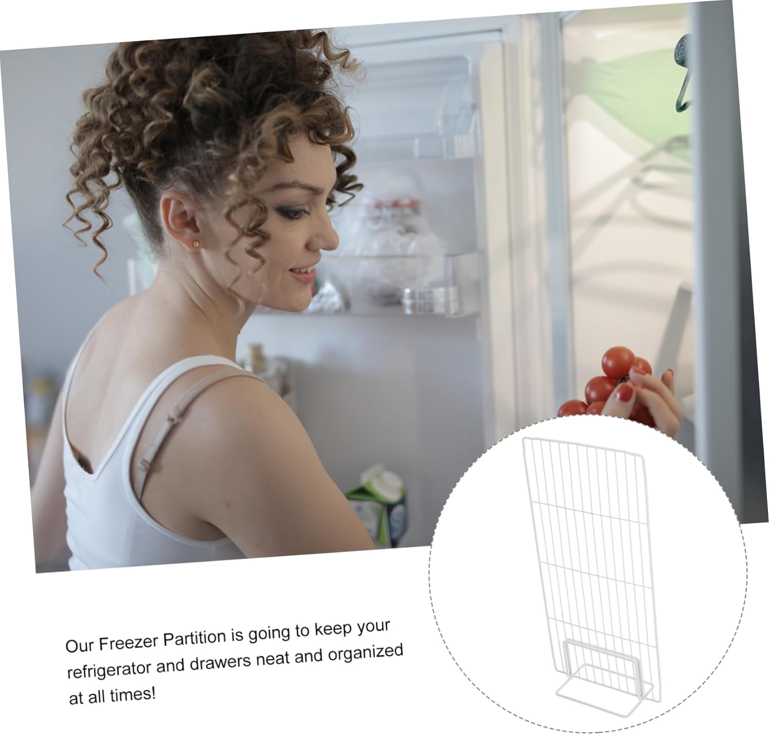 Freezer Partition Board Iron Mesh Divider for Refrigerators and Freezers Efficient Food Storage for Homes and Grocery Stores