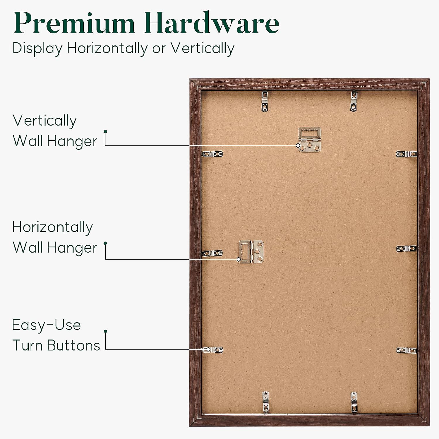 12x18 frame,Distressed Farmhouse Wood Pattern 12 x18 poster frame,Display with Plexiglass,Horizontal and Vertical 12x18 picture frame,Wall Mount Décor,Walnut,1Pack