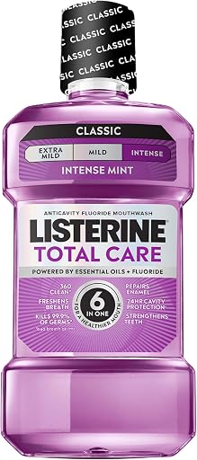 Listerine Total Care Intense Anticavity Fluoride Mouthwash, Intense Mint, 1 L