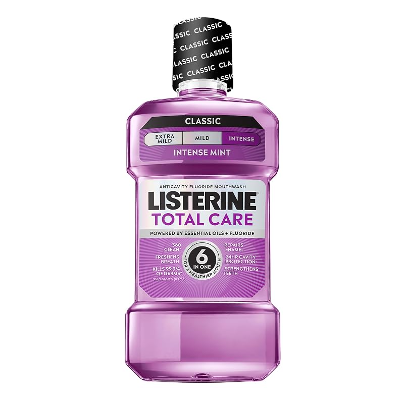 Listerine Total Care Intense Anticavity Fluoride Mouthwash, Intense Mint, 1 L
