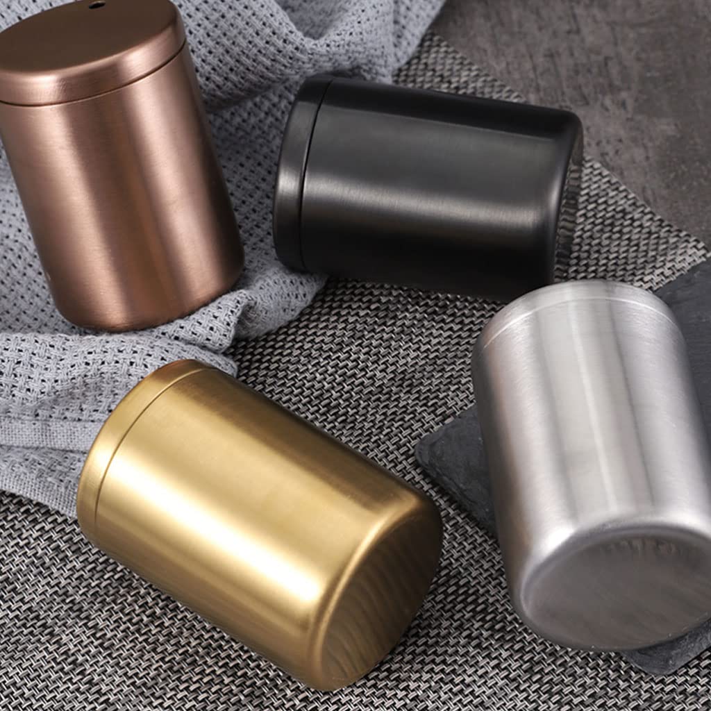 Beau porte-cure-dents cylindrique en acier inoxydable réutilisable pour la maison, le restaurant, l'hôtel - Noir