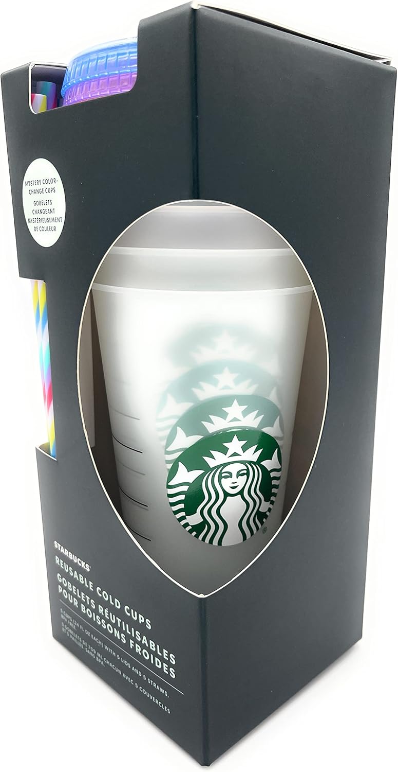 Starbucks Reusable Cold Cups with Lids and Straws (5 pack