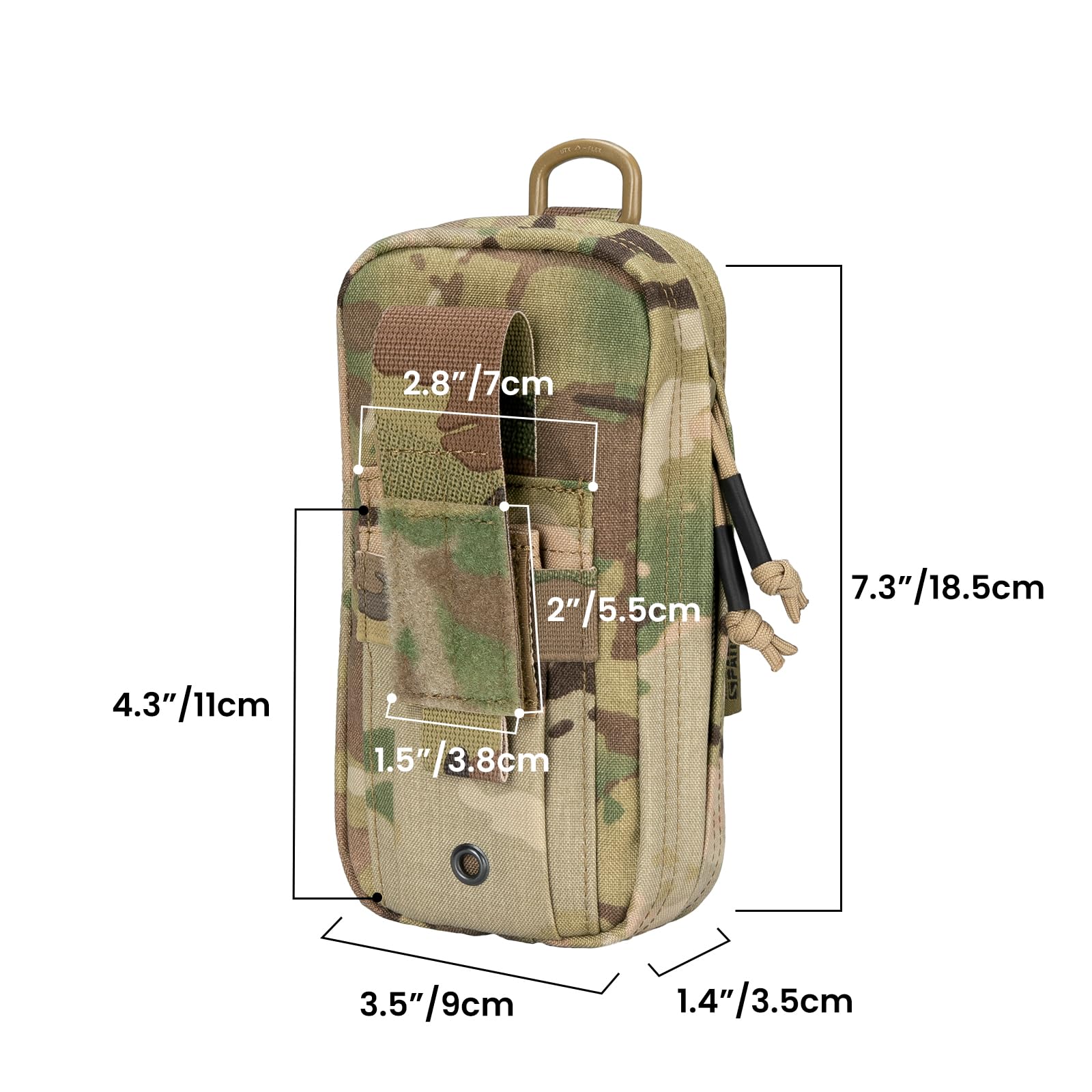 EXCELLENT ELITE SPANKER Sac de premiers secours Molle Petite pochette tactique IFAK Pochette médicale pour garrot Pochette de survie militaire（MC）