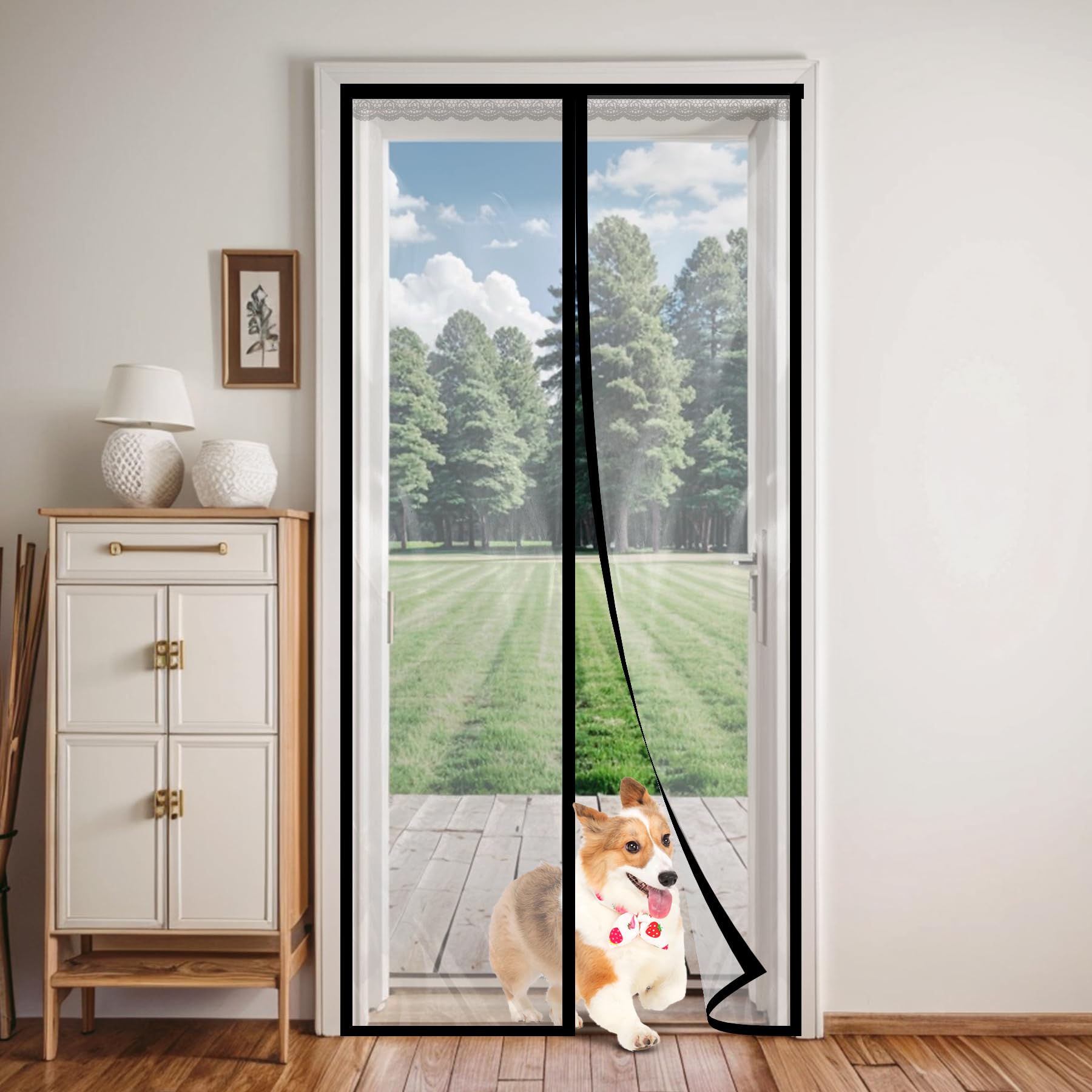 Memrita Magnetic Insulated Door Curtain - Thermal Cover For AC, Fits Up To 34x80 Inch Doors