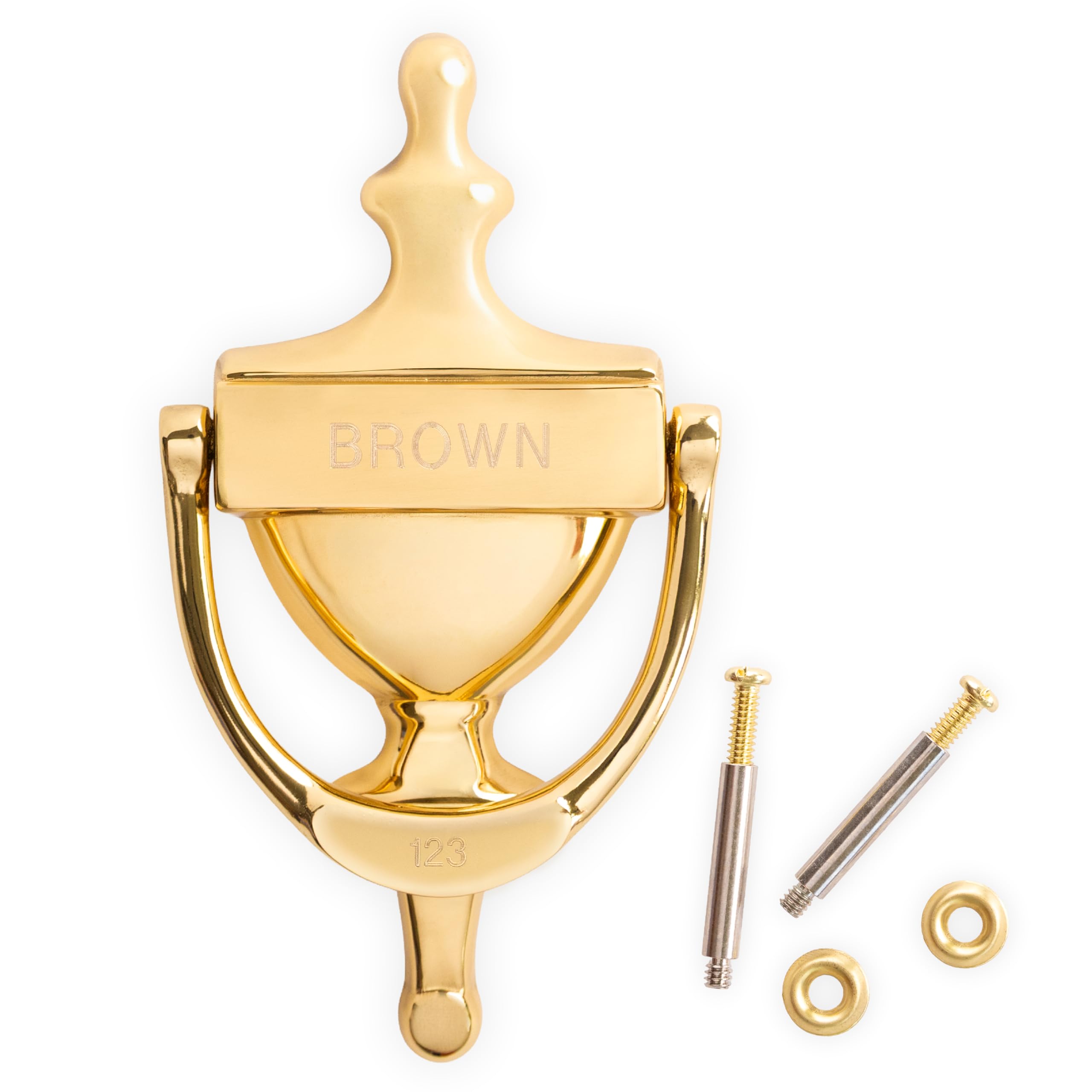 ExcelMark Door Knocker - Solid Brass Construction (Custom) - Door