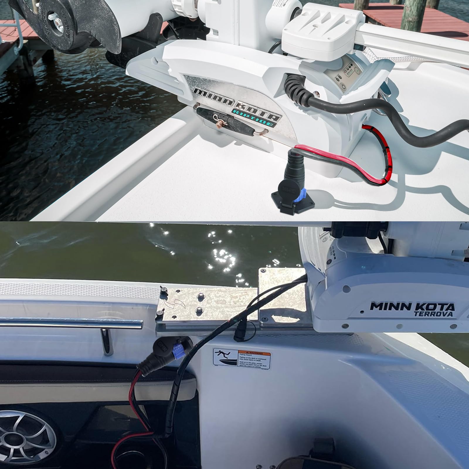 Enchufe y receptáculo de motor de arrastre de 50 A para barco marino Minn Kota, enchufe de motor de arrastre de 12 V/24 V/26 V/48 V, conexión rápida, macho y hembra, calibre 8, 2 cables