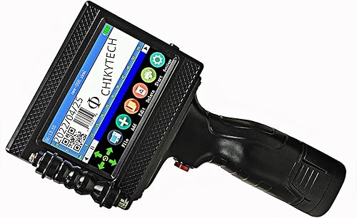CHIKYTECH Impresora portátil de inyección de tinta portátil ZK-1690 con pantalla táctil de 4.3 pulgadas, impresora de inyección de tinta portátil de
