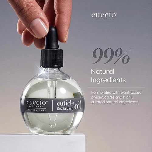 Miniatura 3 de Cuccio Naturale Aceite revitalizante para cutículas de melocotón y vainilla, tratamiento hidratante para cutículas secas y dañadas y uñas finas, sin