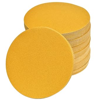 6-Inch No-Hole Hook and Loop Sanding Discs 180-Grit، Random Orbital Sandpaper for Automotive and Woodworking، 100-Pack