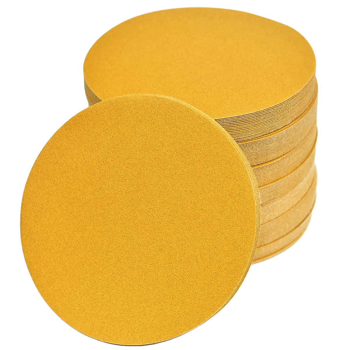 6-Inch No-Hole Hook and Loop Sanding Discs 180-Grit, Random Orbital Sandpaper for Automotive and Woodworking, 100-Pack