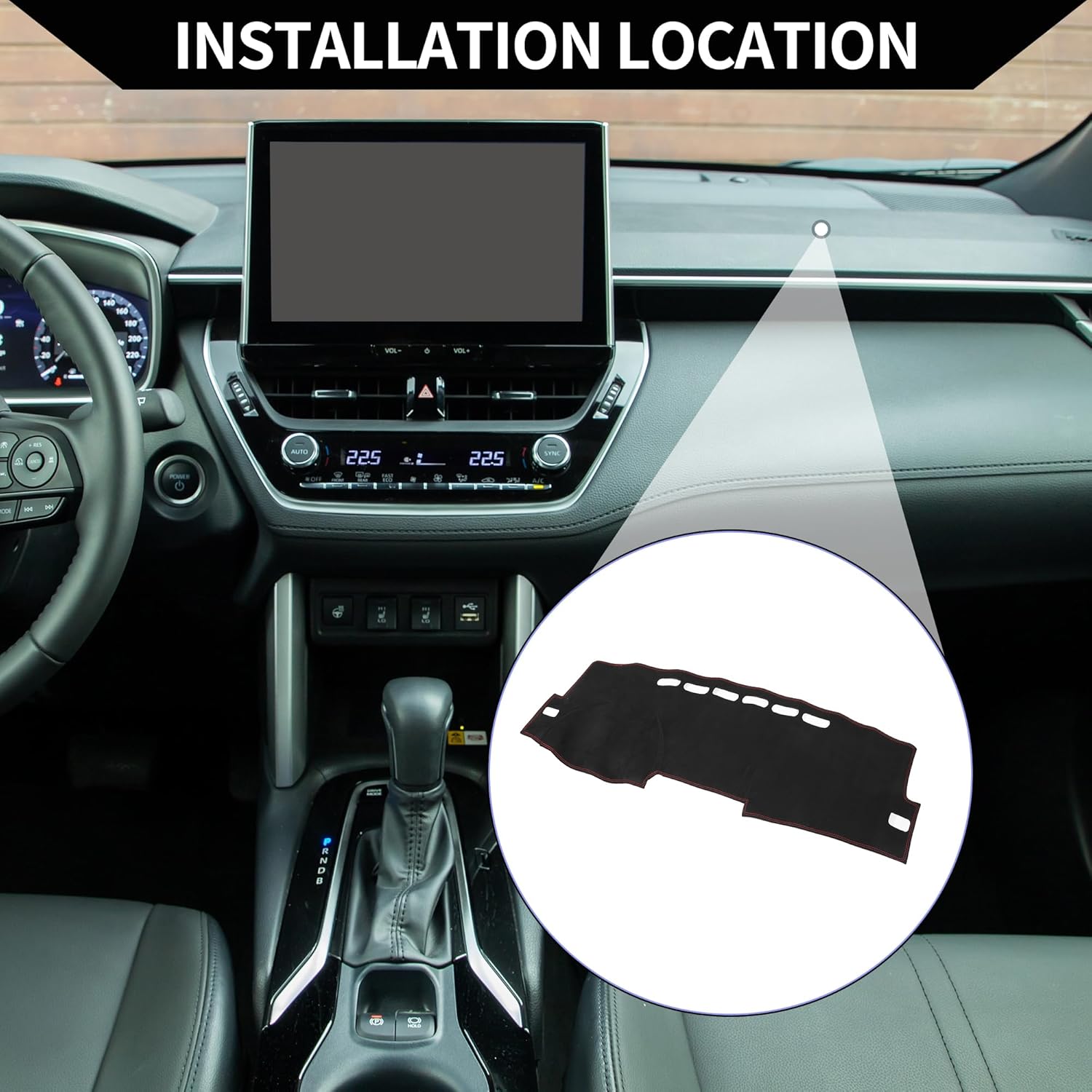 Dash Cover for Toyota Corolla 2007-2013 / Center Console Dashboard Cover/Non-Slip/Suede / 1 Pcs Black Red