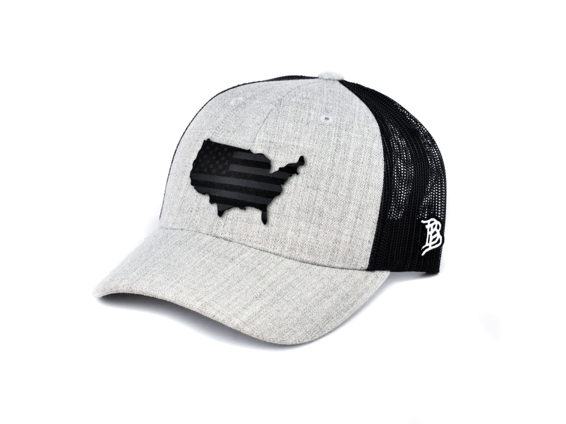 Branded Bills Midnight USA Patriot Curved Trucker Heather Grey