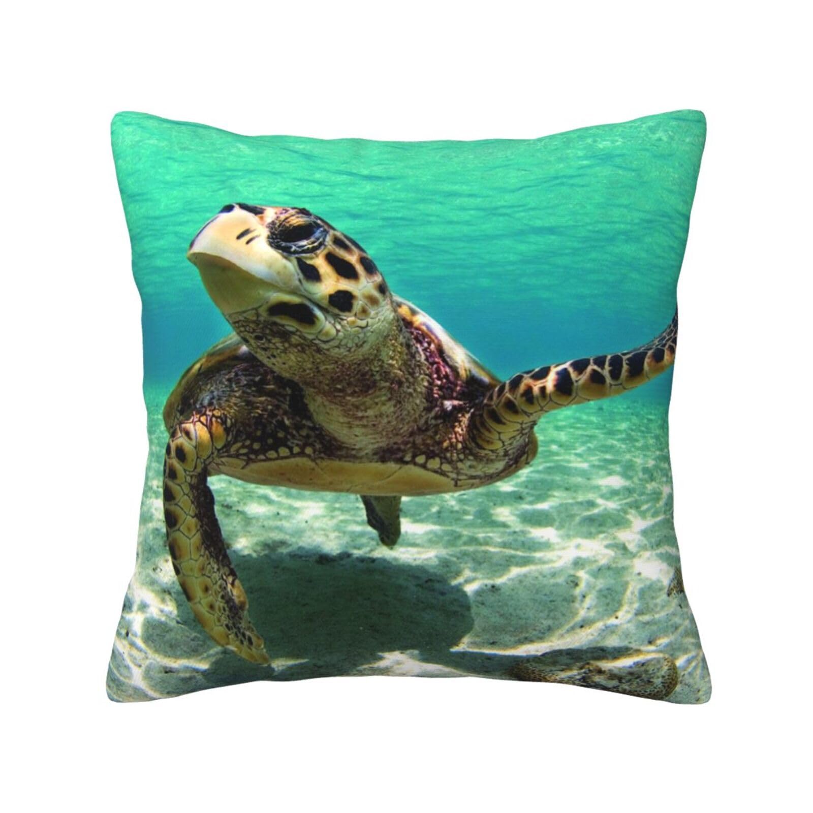 FFSHKOWE Sea Turtle Decorative Throw Pillow Cover Double-Sided Printed Cushion Cover for Sofa Couch Bed Chair 30 x 30cm