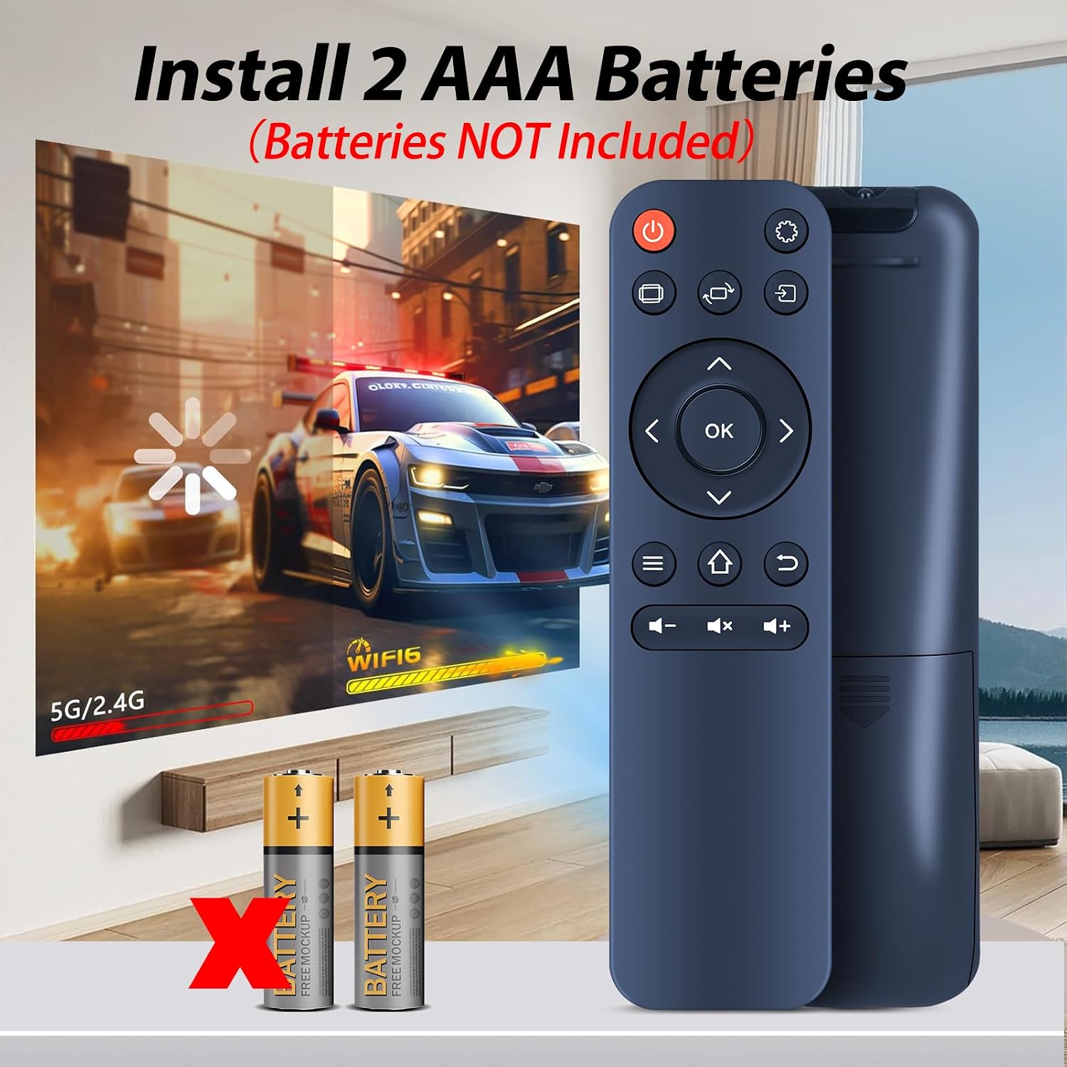 New Projector Remote Control Replacement fit for HAPPRUN H1 Native 1080P Livehouse Cinema Home Projector, NICPOW Projectors Controller image 5