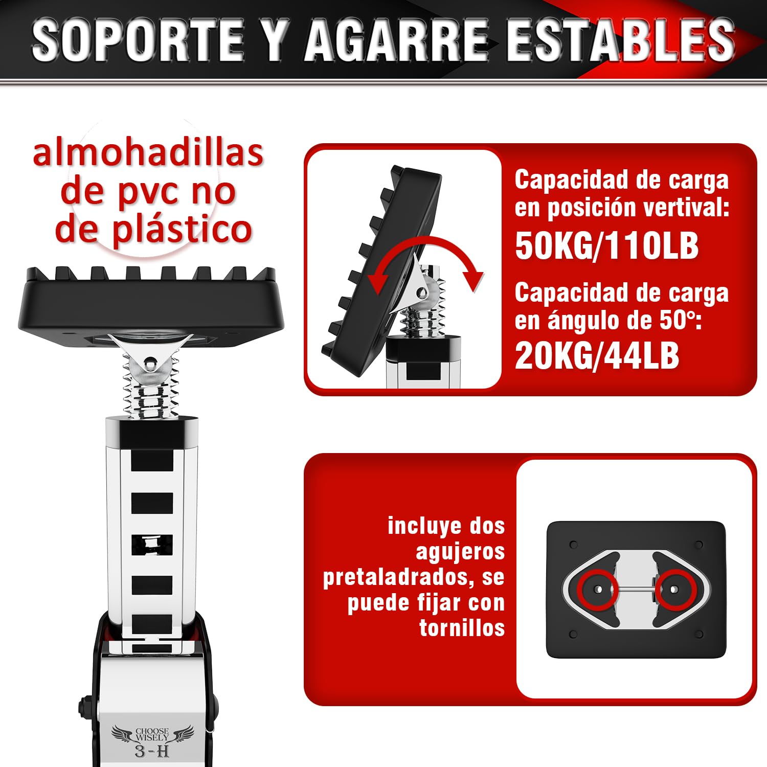 3-H Puntal Expansión Telescópico Reforzado 1 Pieza,Tensor Soporte Puerta Techo 40-62cm Carga 50KG Puntales de Obra Ajustable Puntales Extensibles Acero Robusto para Construcción Obras(Rojo)
