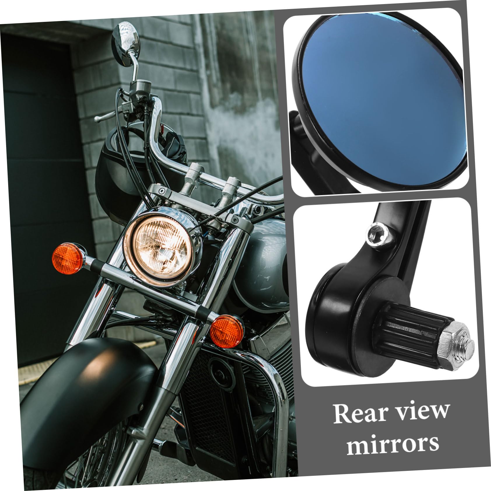Specchietto Retrovisore Per Realizzato in Lega Di Alluminio Resistente E Leggera Design Retrò Adatto Per Manubri 18-20 Mm