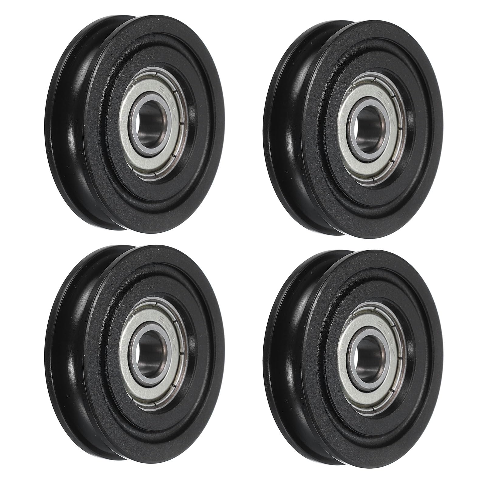 QUARKZMAN 4pcs U608ZZ Poulie en Nylon avec Roulement à Billes à Gorge en U 8x40x10mm U Roue à Rouleaux Rainurée (GCr15) Roulements en Acier Chromé, ABEC3